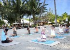 Beach activity. Yoga.